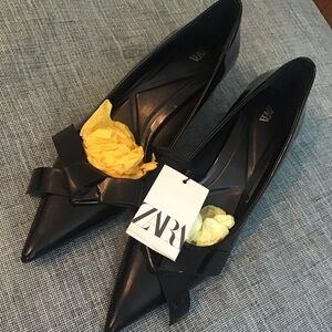 ZARA Black Patent Leather Heels.Size 9 Brand New.